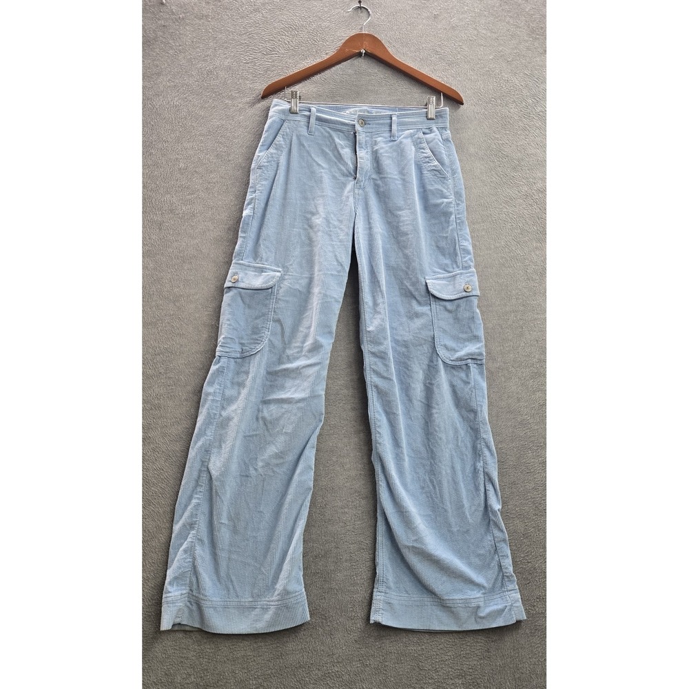 American Eagle Outfitters Women Pants US 4 Blue Cargo Corduroy Baggy Skater